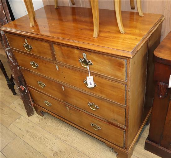 A George III mahogany five drawer chest W.101cm